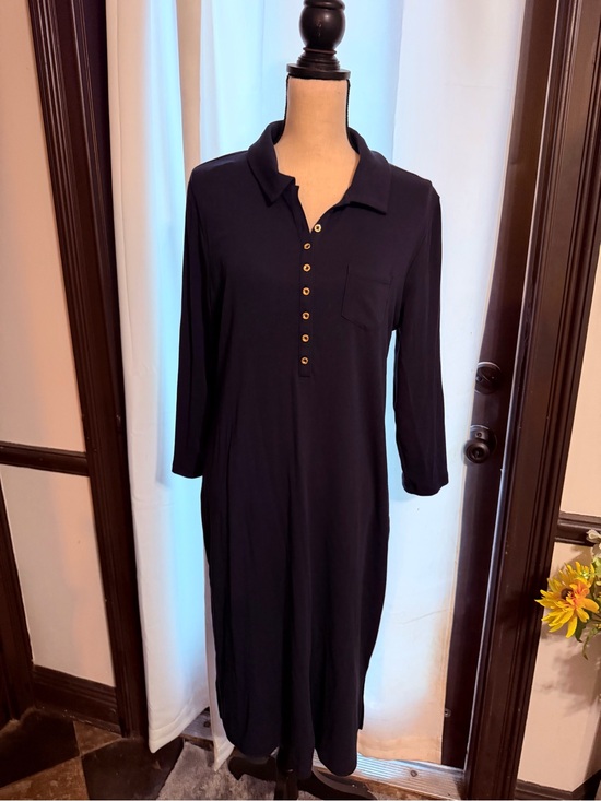 Lilly Pulitzer Dresses & Skirts - Lilly Pulitzer Navy Polo Midi Dress with Gold Buttons